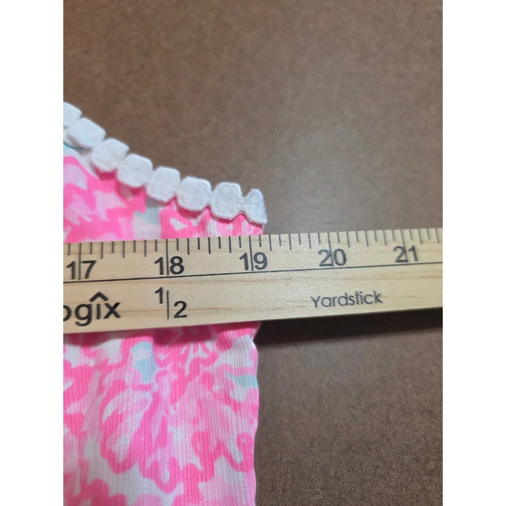 Lilly Pulitzer Girls Pink Aqua Floral Lace Halter Shift Dress Size 16 - Picture 4 of 8